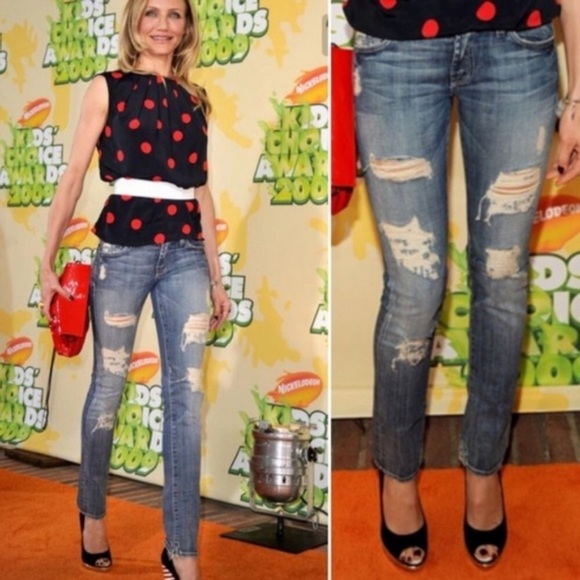 7 for all Mankind Roxanne destroyed denim - Picture 2 of 8